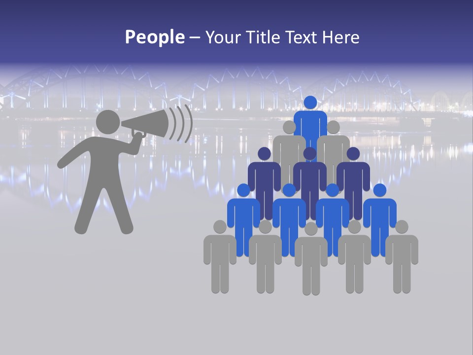 Blue Bridge In The Night PowerPoint Template