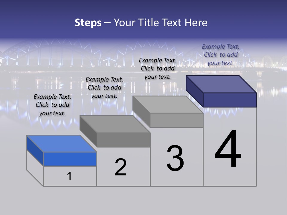 Blue Bridge In The Night PowerPoint Template
