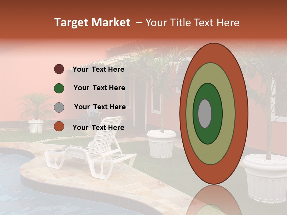 Colonial Red House With Swimming Pool PowerPoint Template