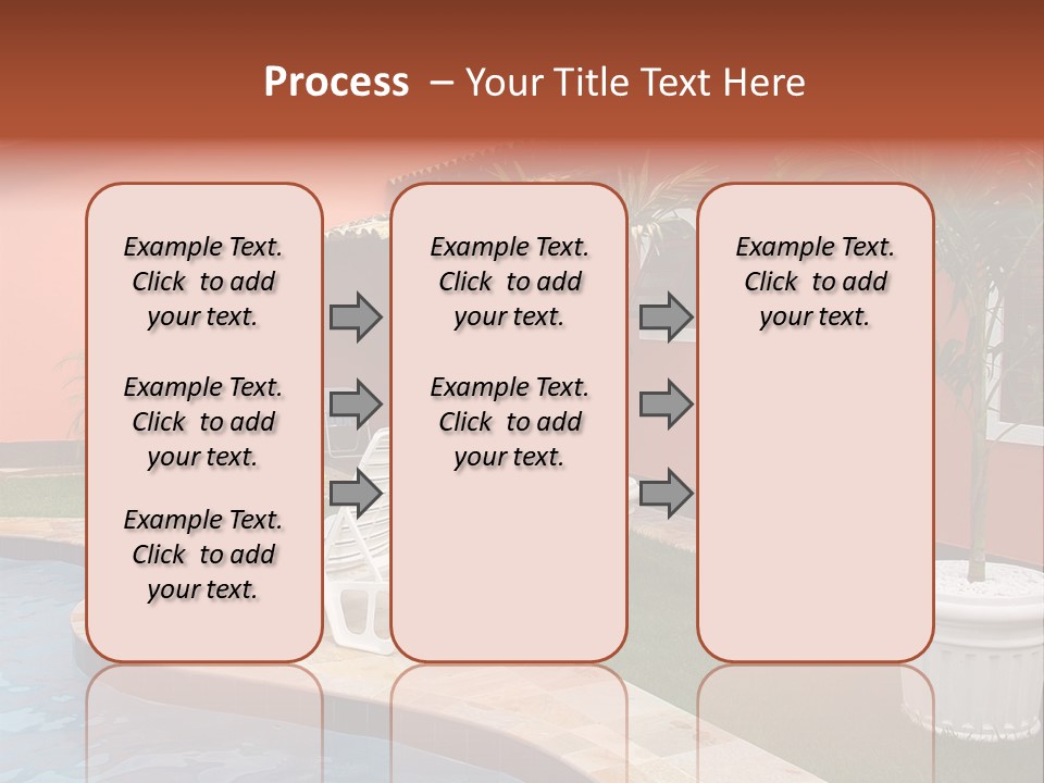 Colonial Red House With Swimming Pool PowerPoint Template