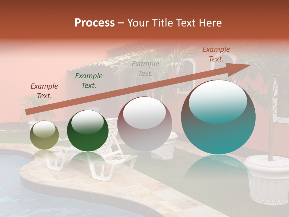 Colonial Red House With Swimming Pool PowerPoint Template