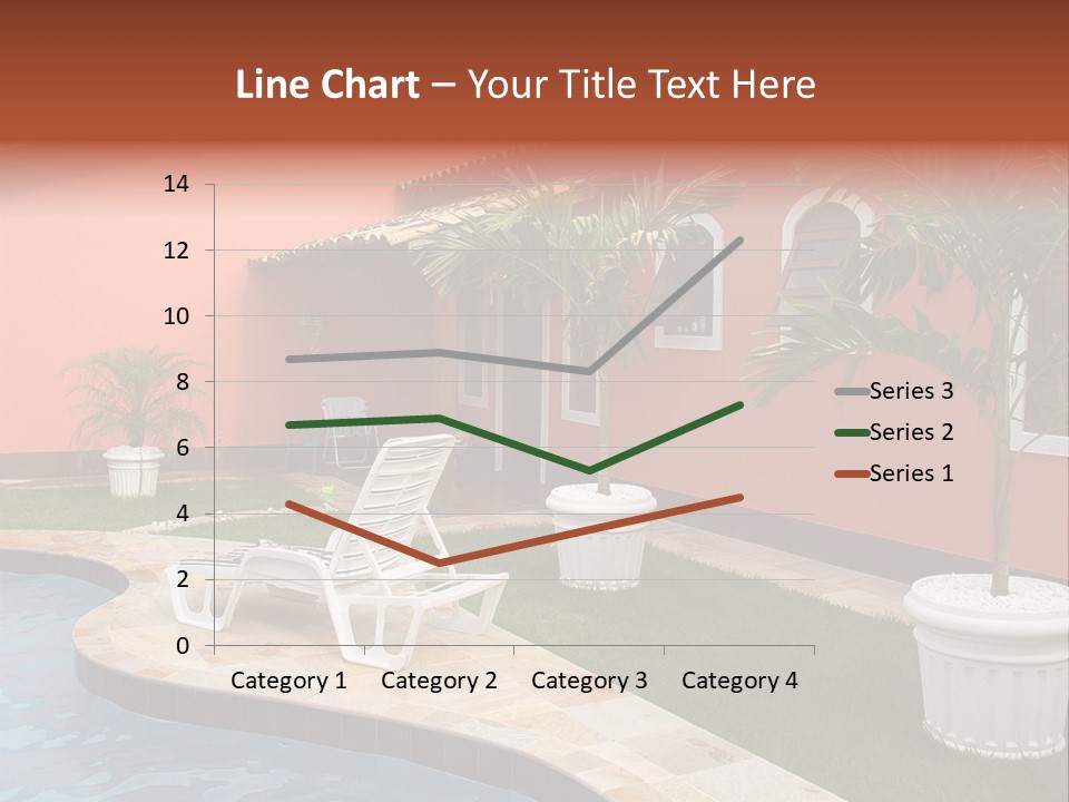 Colonial Red House With Swimming Pool PowerPoint Template