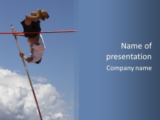 A Man Is Doing A High Jump On A Pole PowerPoint Template