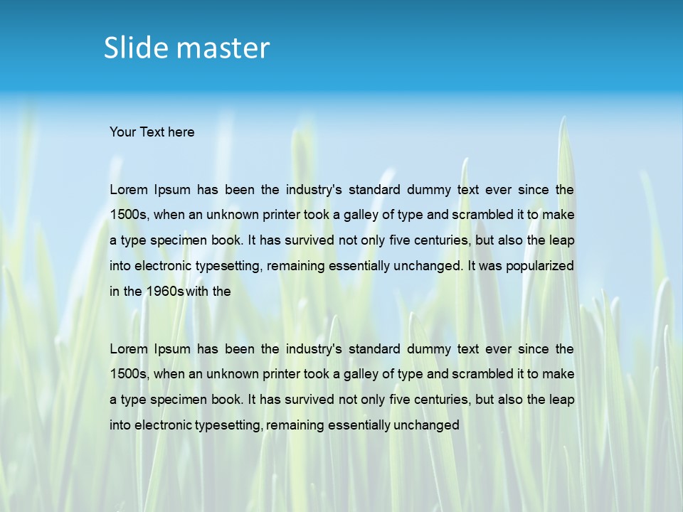 Fresh Grain On A Blue Background PowerPoint Template