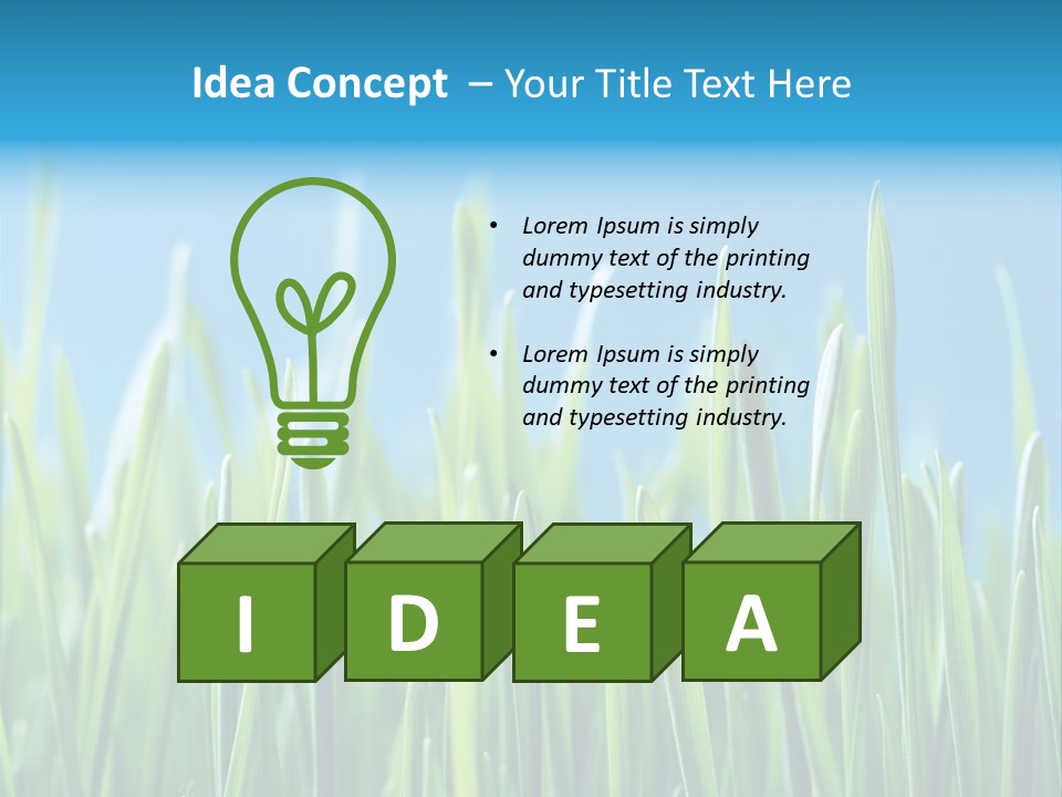 Fresh Grain On A Blue Background PowerPoint Template