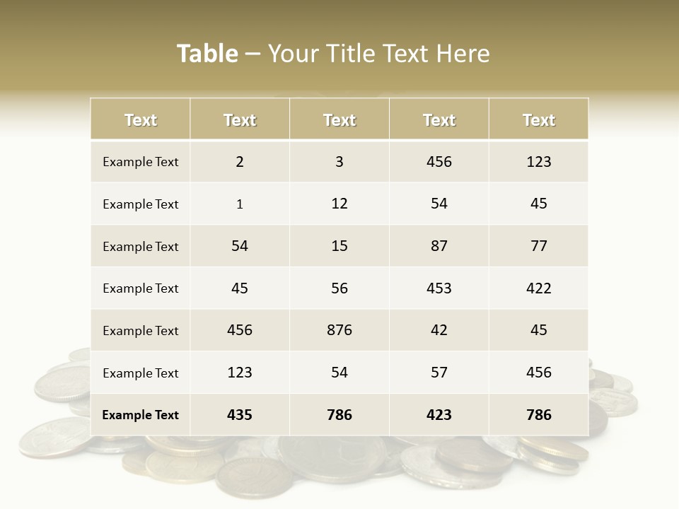 Coins And Plant Isolated On White Background PowerPoint Template