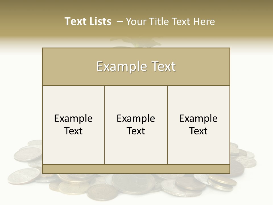 Coins And Plant Isolated On White Background PowerPoint Template