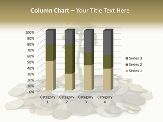 Coins And Plant Isolated On White Background PowerPoint Template