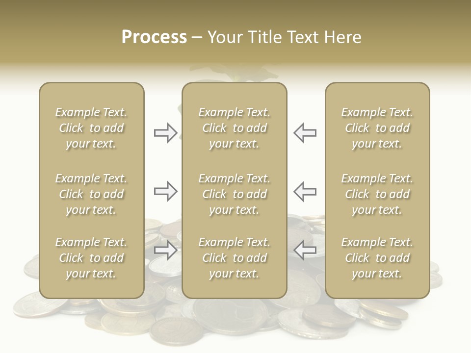 Coins And Plant Isolated On White Background PowerPoint Template