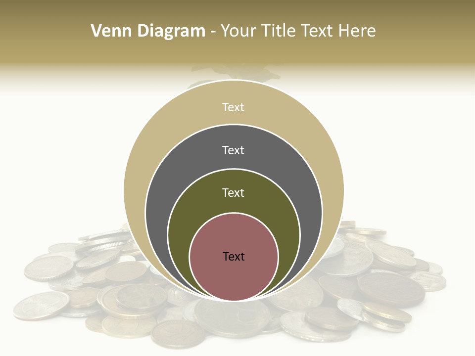 Coins And Plant Isolated On White Background PowerPoint Template