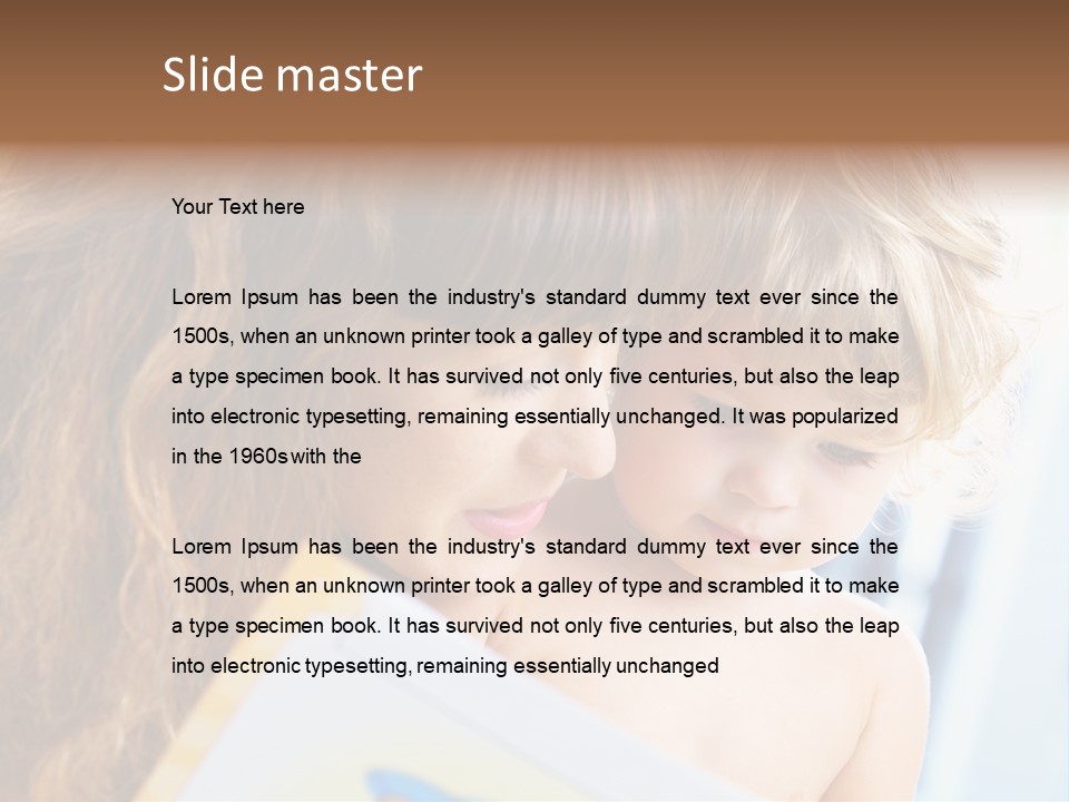 High Key Portrait Of Young Mother Reading A Book For Her Baby [3 Years Old] PowerPoint Template