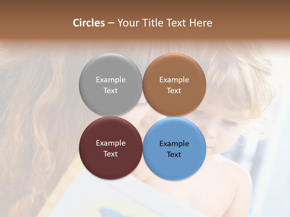 High Key Portrait Of Young Mother Reading A Book For Her Baby [3 Years Old] PowerPoint Template