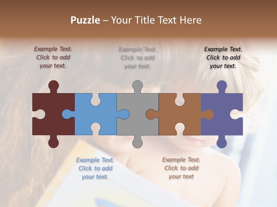 High Key Portrait Of Young Mother Reading A Book For Her Baby [3 Years Old] PowerPoint Template