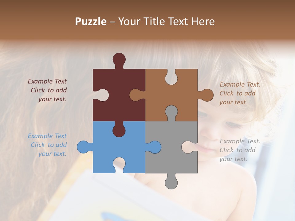 High Key Portrait Of Young Mother Reading A Book For Her Baby [3 Years Old] PowerPoint Template