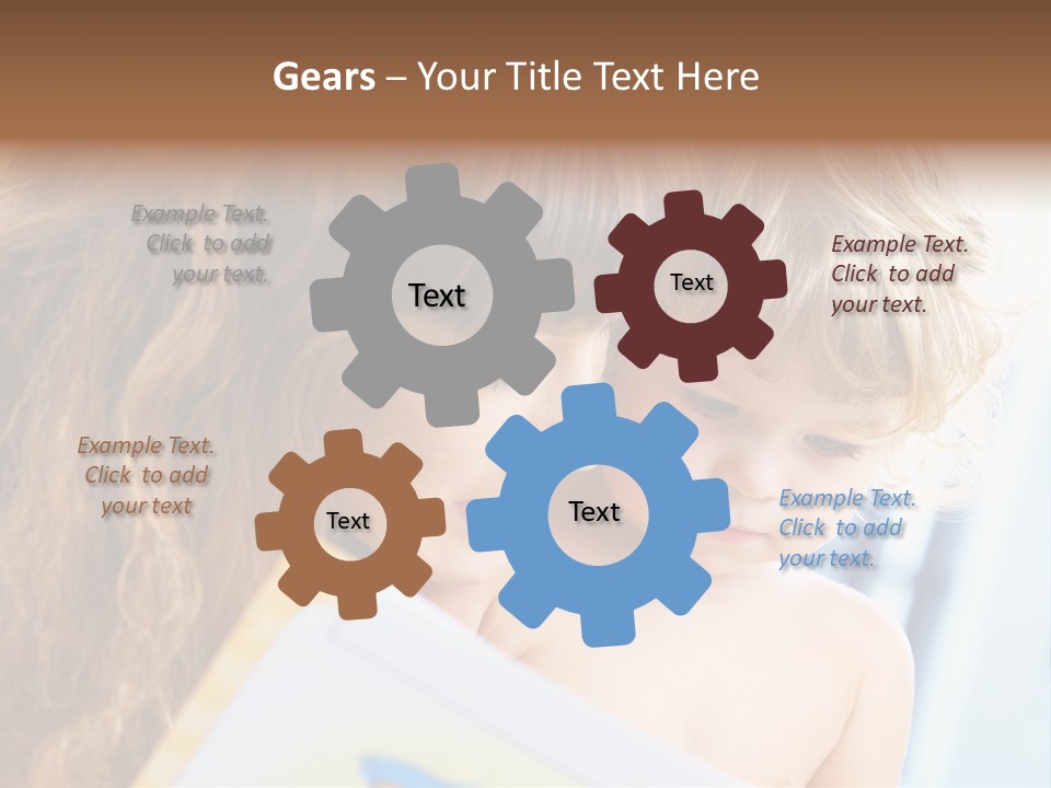 High Key Portrait Of Young Mother Reading A Book For Her Baby [3 Years Old] PowerPoint Template