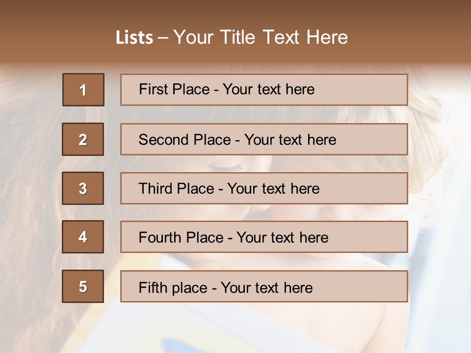 High Key Portrait Of Young Mother Reading A Book For Her Baby [3 Years Old] PowerPoint Template