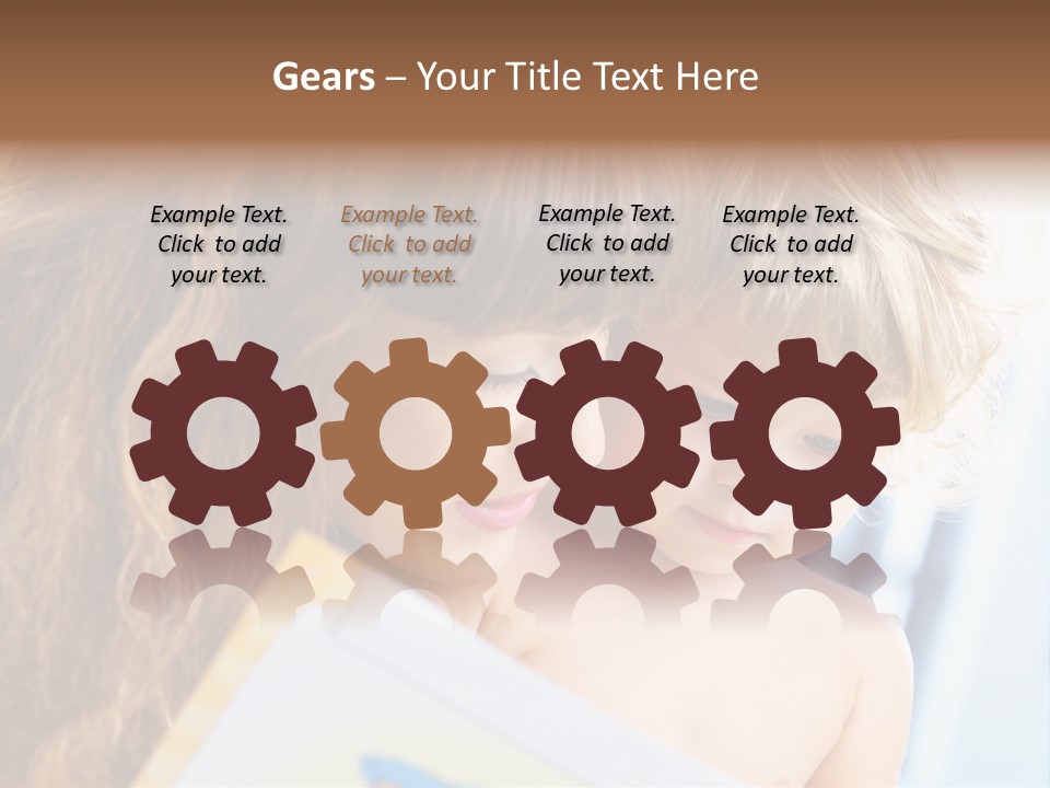 High Key Portrait Of Young Mother Reading A Book For Her Baby [3 Years Old] PowerPoint Template