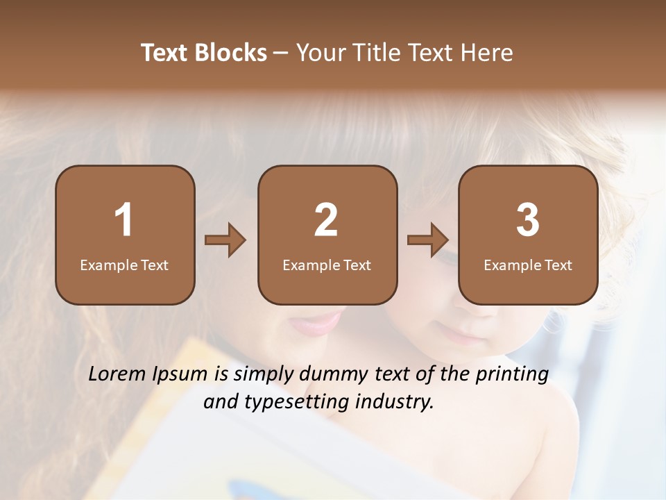 High Key Portrait Of Young Mother Reading A Book For Her Baby [3 Years Old] PowerPoint Template