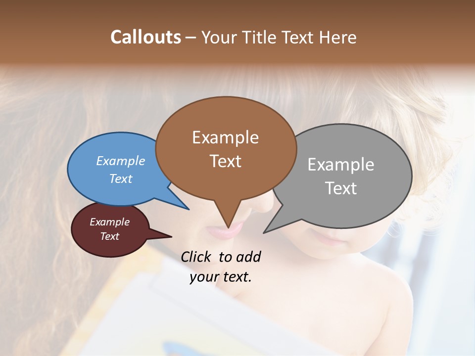 High Key Portrait Of Young Mother Reading A Book For Her Baby [3 Years Old] PowerPoint Template