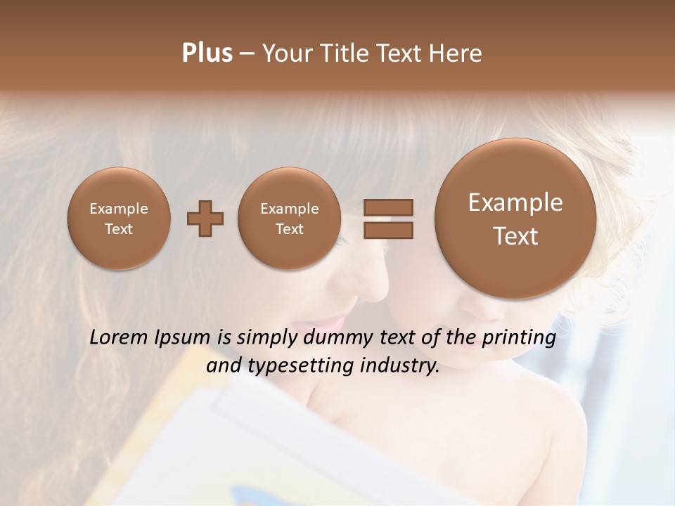 High Key Portrait Of Young Mother Reading A Book For Her Baby [3 Years Old] PowerPoint Template