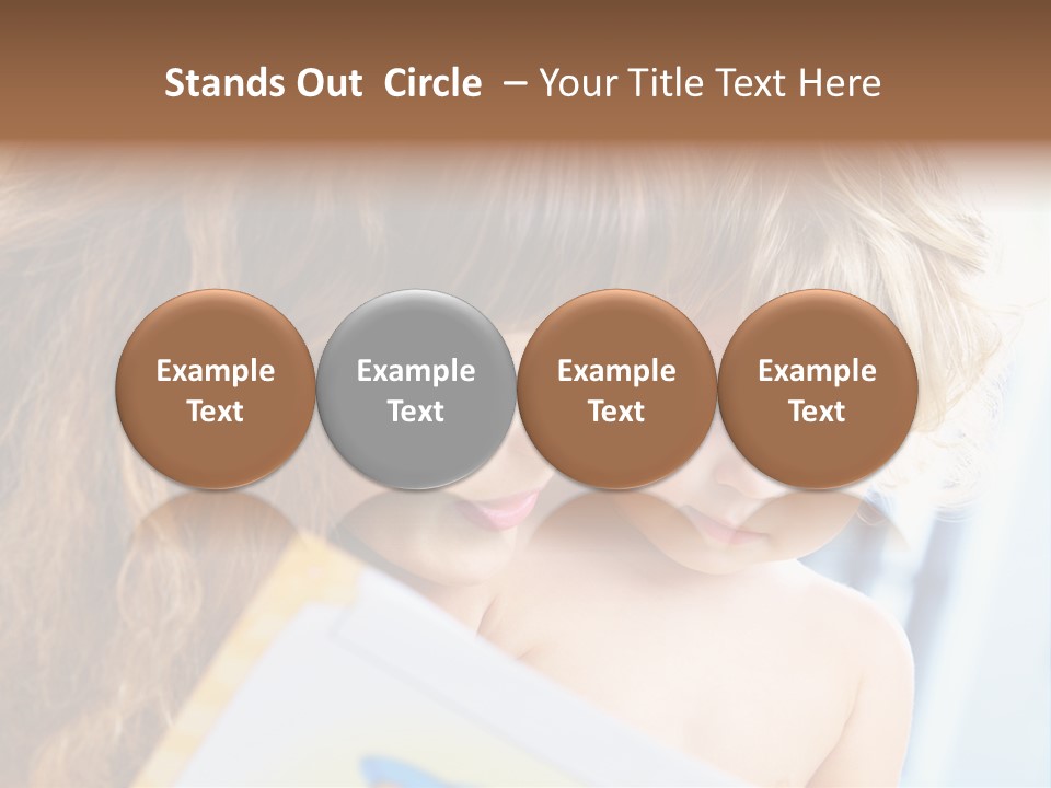 High Key Portrait Of Young Mother Reading A Book For Her Baby [3 Years Old] PowerPoint Template