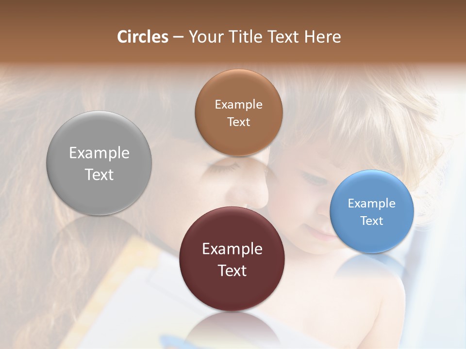 High Key Portrait Of Young Mother Reading A Book For Her Baby [3 Years Old] PowerPoint Template