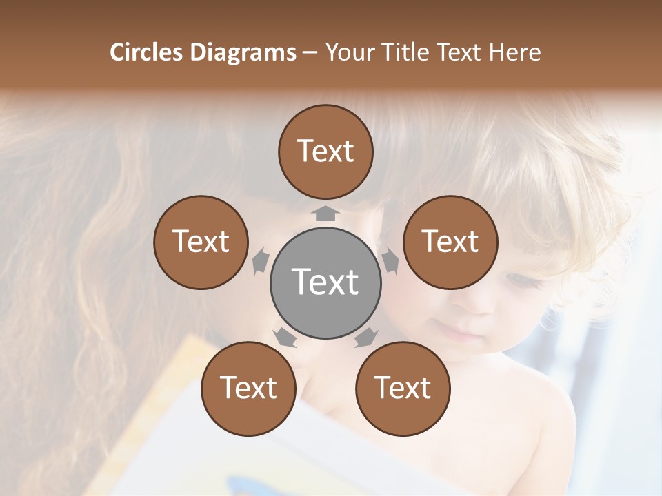 High Key Portrait Of Young Mother Reading A Book For Her Baby [3 Years Old] PowerPoint Template