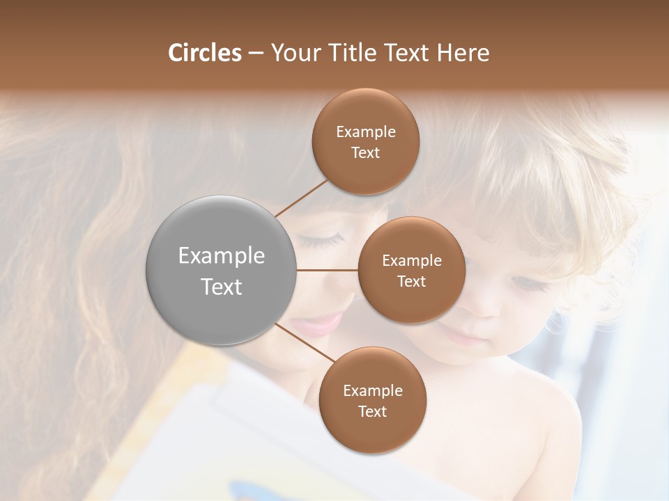 High Key Portrait Of Young Mother Reading A Book For Her Baby [3 Years Old] PowerPoint Template