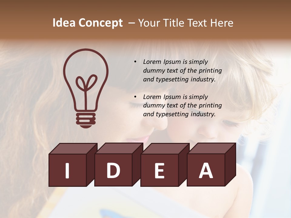 High Key Portrait Of Young Mother Reading A Book For Her Baby [3 Years Old] PowerPoint Template