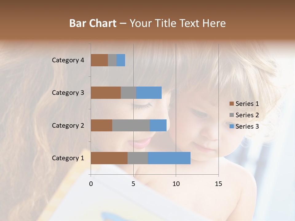 High Key Portrait Of Young Mother Reading A Book For Her Baby [3 Years Old] PowerPoint Template