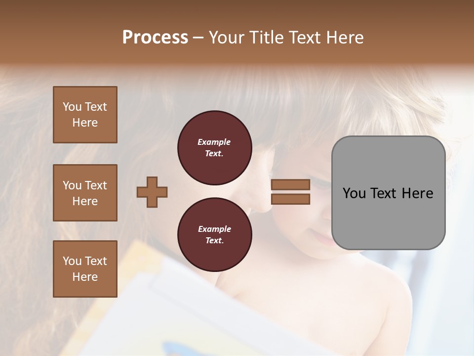 High Key Portrait Of Young Mother Reading A Book For Her Baby [3 Years Old] PowerPoint Template
