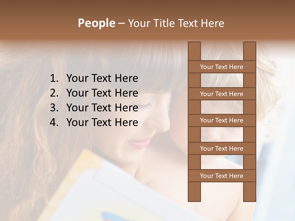 High Key Portrait Of Young Mother Reading A Book For Her Baby [3 Years Old] PowerPoint Template