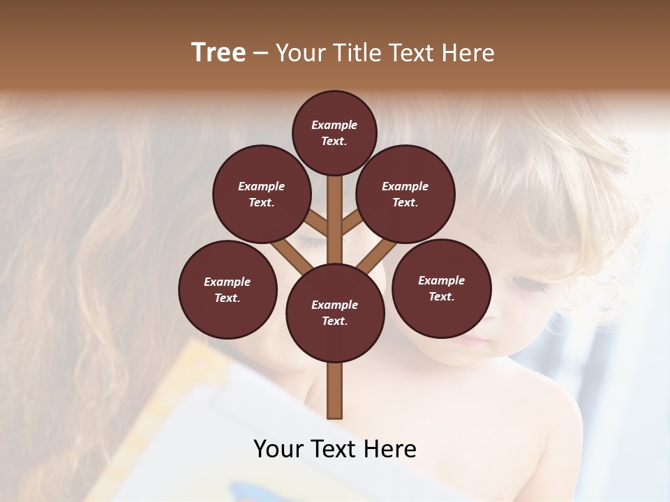 High Key Portrait Of Young Mother Reading A Book For Her Baby [3 Years Old] PowerPoint Template