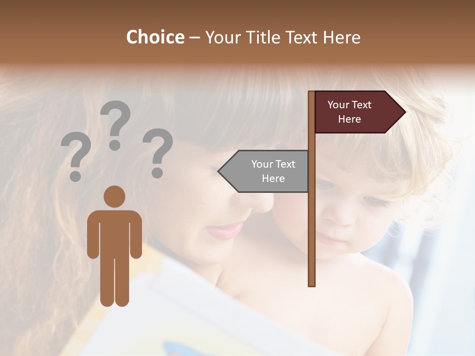 High Key Portrait Of Young Mother Reading A Book For Her Baby [3 Years Old] PowerPoint Template