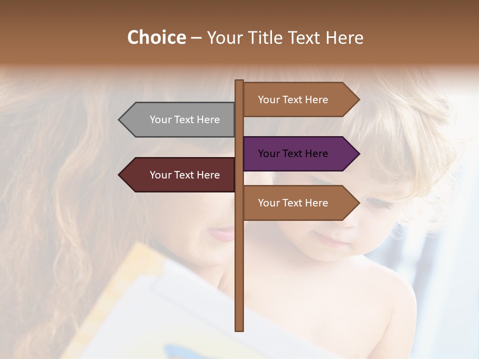 High Key Portrait Of Young Mother Reading A Book For Her Baby [3 Years Old] PowerPoint Template