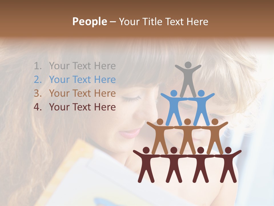 High Key Portrait Of Young Mother Reading A Book For Her Baby [3 Years Old] PowerPoint Template