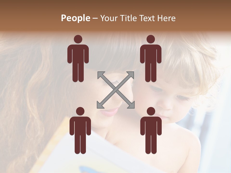 High Key Portrait Of Young Mother Reading A Book For Her Baby [3 Years Old] PowerPoint Template