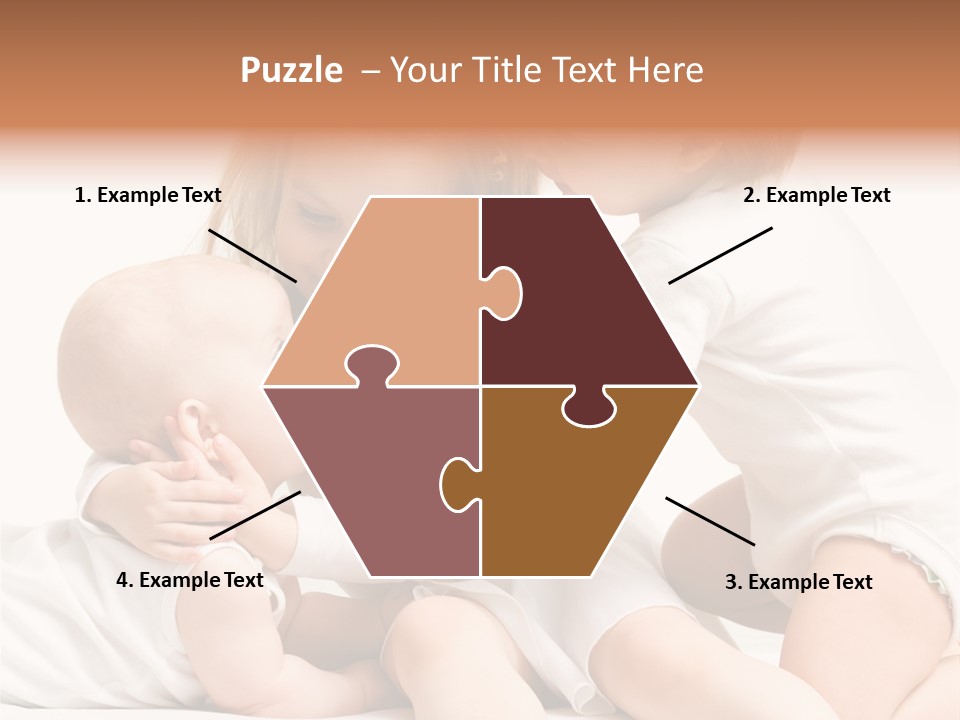 Three Cute Little Girls - One, Two And Three Years Old PowerPoint Template