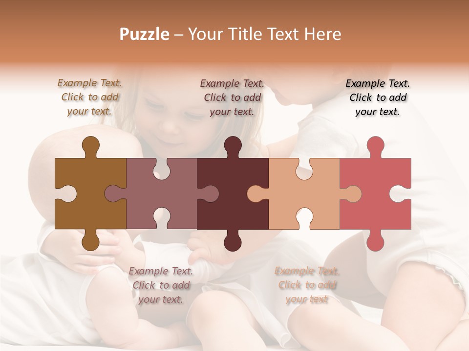 Three Cute Little Girls - One, Two And Three Years Old PowerPoint Template