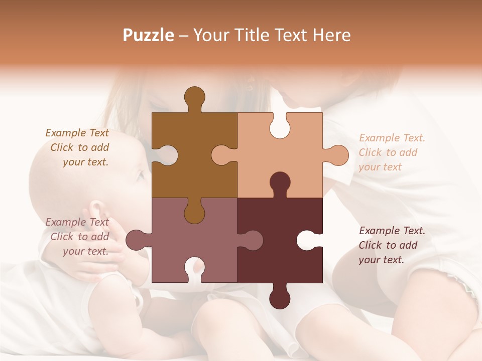 Three Cute Little Girls - One, Two And Three Years Old PowerPoint Template