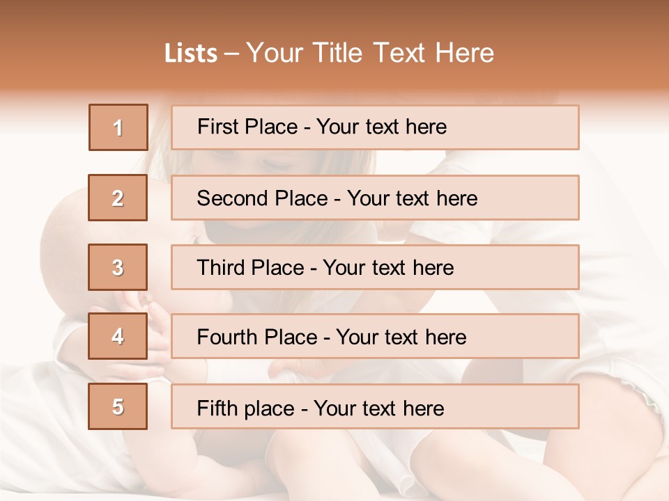 Three Cute Little Girls - One, Two And Three Years Old PowerPoint Template