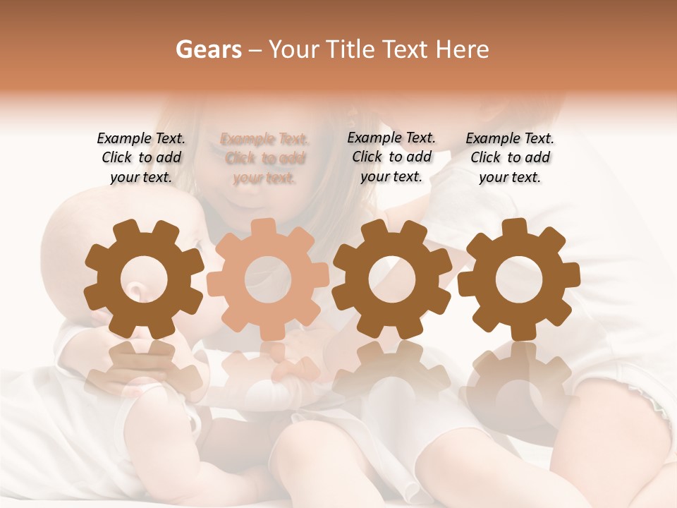 Three Cute Little Girls - One, Two And Three Years Old PowerPoint Template