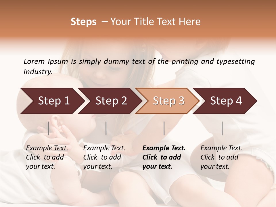 Three Cute Little Girls - One, Two And Three Years Old PowerPoint Template