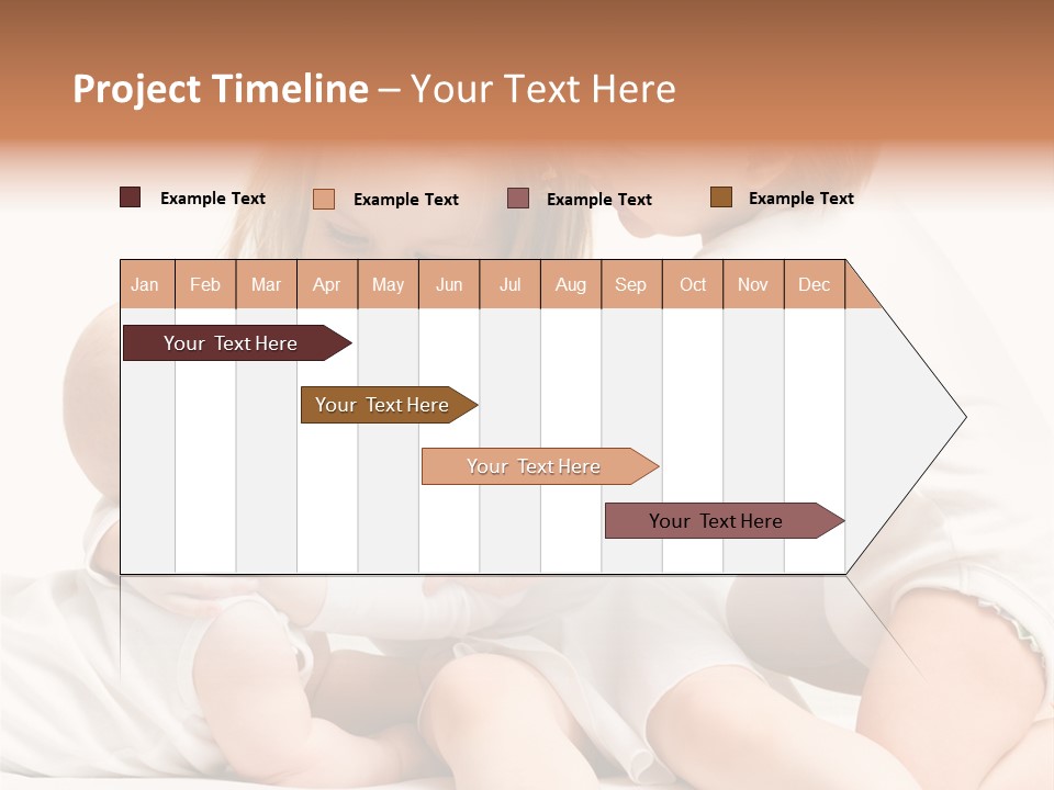 Three Cute Little Girls - One, Two And Three Years Old PowerPoint Template