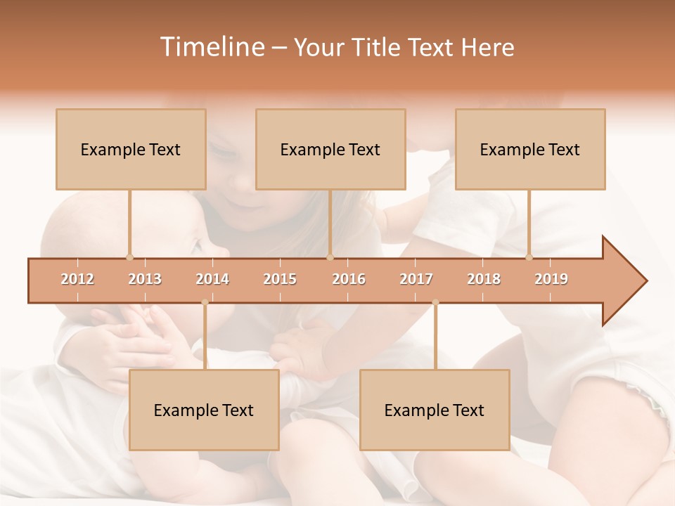 Three Cute Little Girls - One, Two And Three Years Old PowerPoint Template