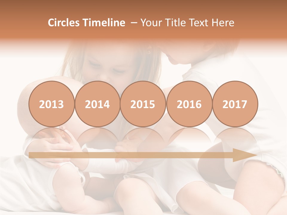 Three Cute Little Girls - One, Two And Three Years Old PowerPoint Template
