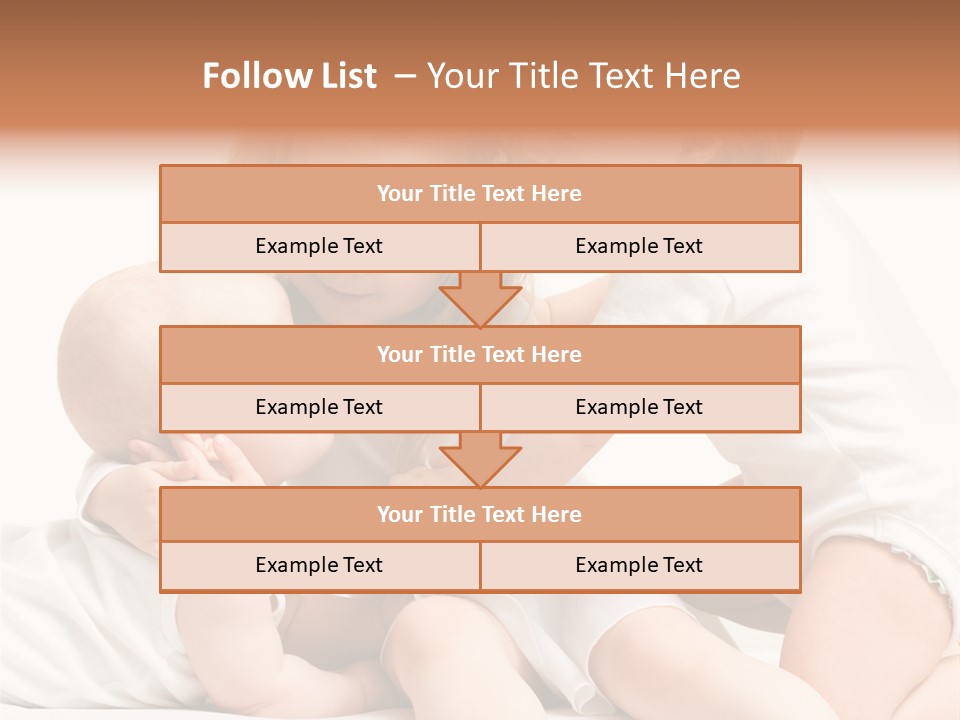 Three Cute Little Girls - One, Two And Three Years Old PowerPoint Template