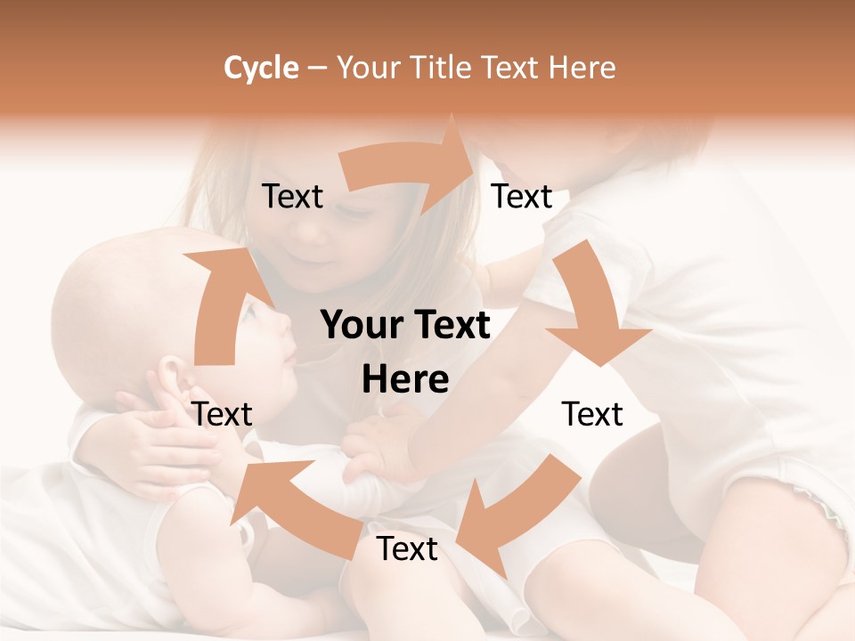 Three Cute Little Girls - One, Two And Three Years Old PowerPoint Template