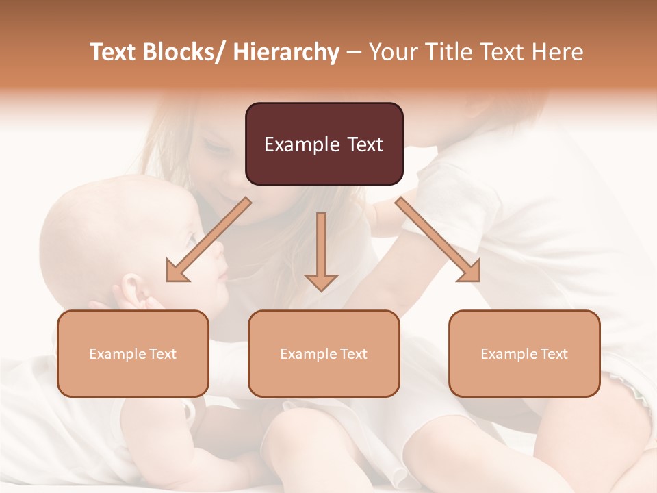 Three Cute Little Girls - One, Two And Three Years Old PowerPoint Template