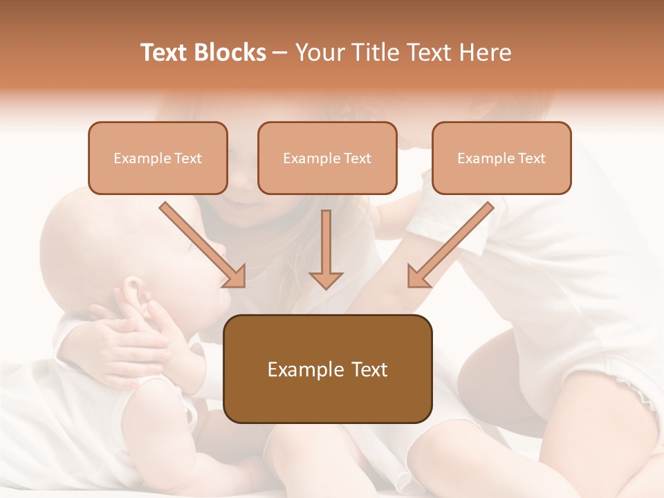 Three Cute Little Girls - One, Two And Three Years Old PowerPoint Template